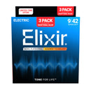 Encordado Elixir 16566 Para Guitarra Eléctrica (09-42) Pack X3