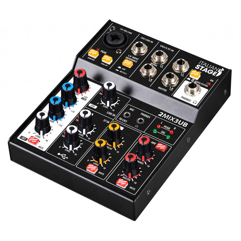 Mixer Estéreo Compacto Italian Stage 2MIX3 UB con USB