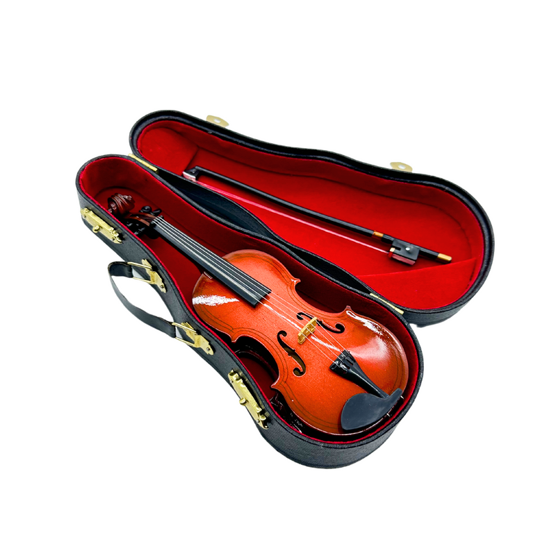 Violín Pequeño Decorativo Con Estuche y Base