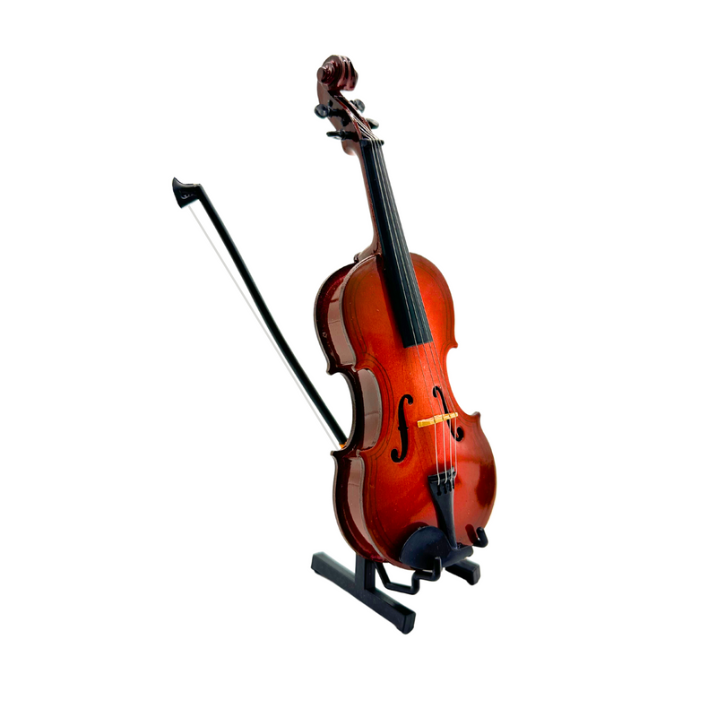 Violín Pequeño Decorativo Con Estuche y Base