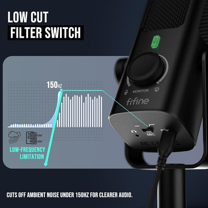 Micrófono De Condensador Fifine Profile3  USB Para Grabación de Estudio