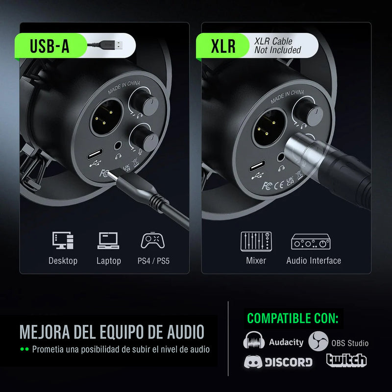 Micrófono Dinamico Fifine K688  USB Para de Estudio o Gaming