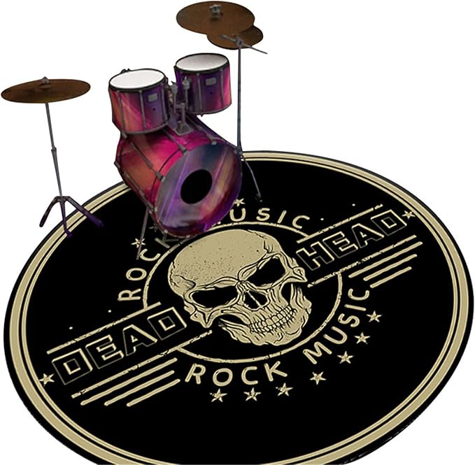 Alfombra Tapete Circular Antideslizable e Insonorizada Para Bateria 1.36 metros