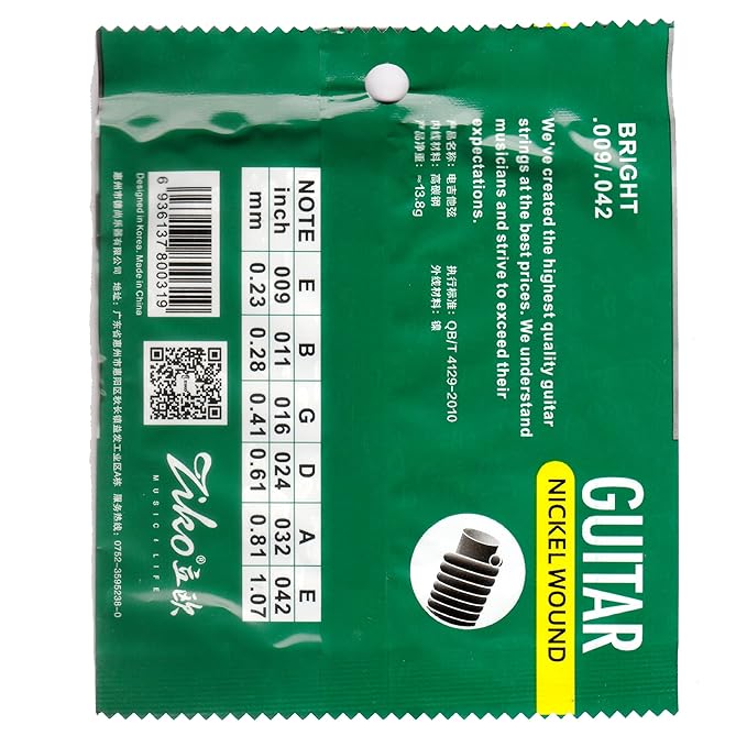 Cuerdas para guitarra eléctrica Ziko DEG-009