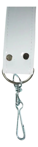 Correa Para Bombo En Charol Blanco