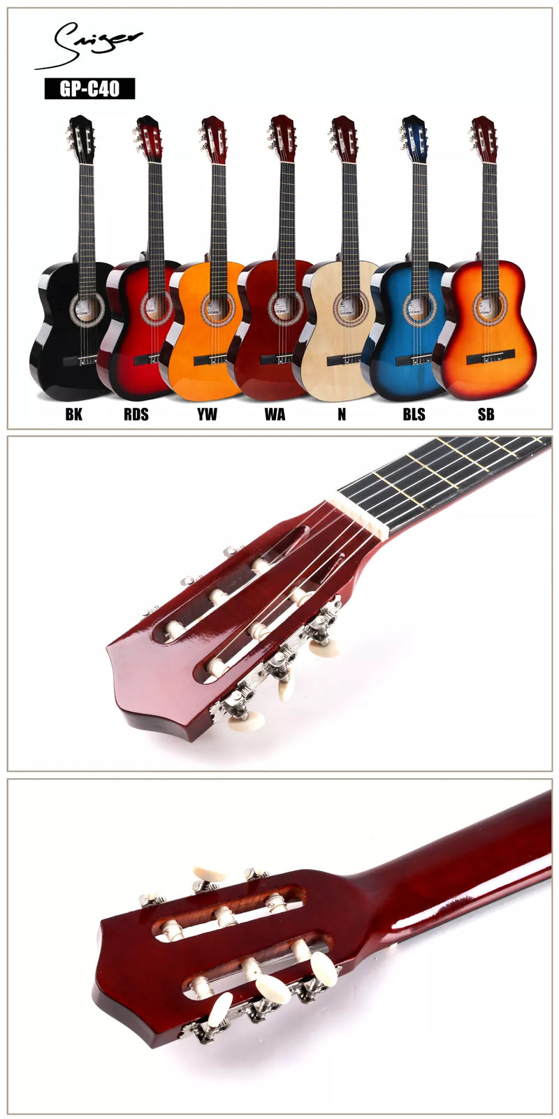 Guitarra Acustica Marca Luxars  CP-C40C-C3