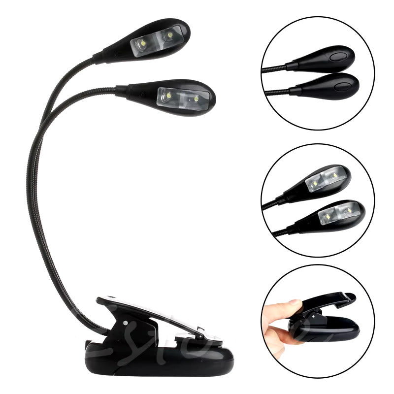 Lampara Led Doble Brazo Flexible Y Pinza Para Atril