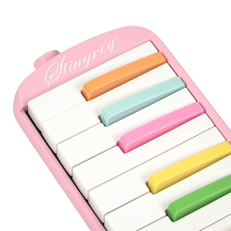 Melódica 32 Teclas Stingrey De Colores Con Estuche Ilustrado Y Accesorios