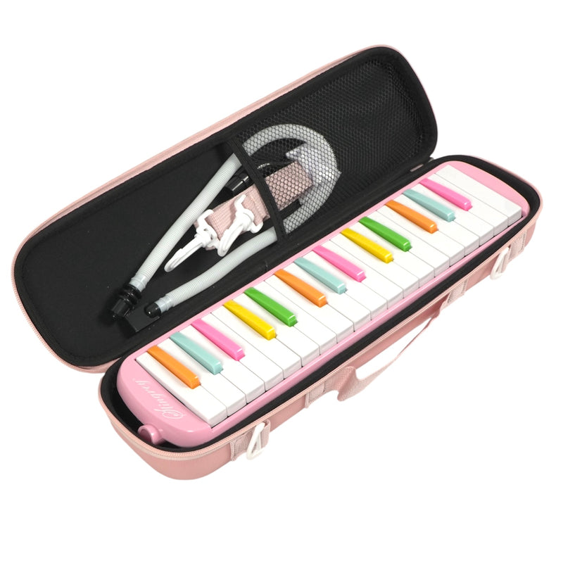Melódica 32 Teclas Stingrey De Colores Con Estuche Ilustrado Y Accesorios