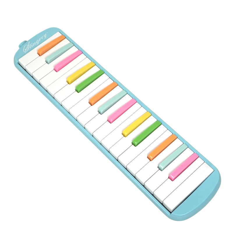 Melódica 32 Teclas Stingrey De Colores Con Estuche Ilustrado Y Accesorios