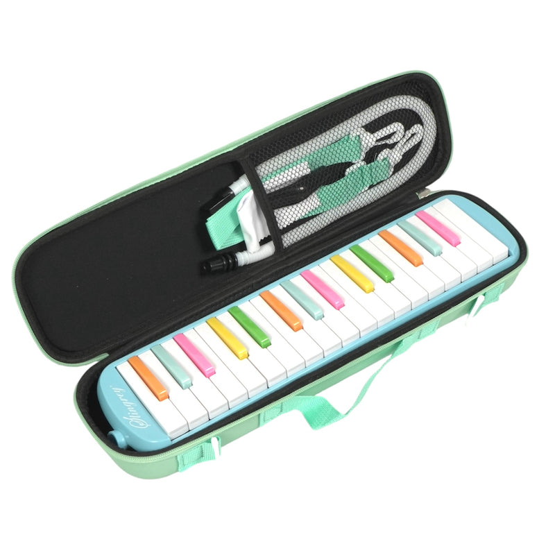 Melódica 32 Teclas Stingrey De Colores Con Estuche Ilustrado Y Accesorios