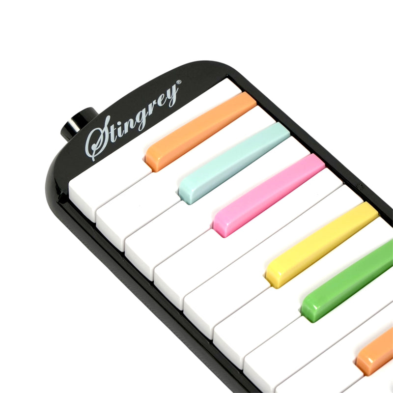 Melódica 32 Teclas Stingrey De Colores Con Estuche Ilustrado Y Accesorios