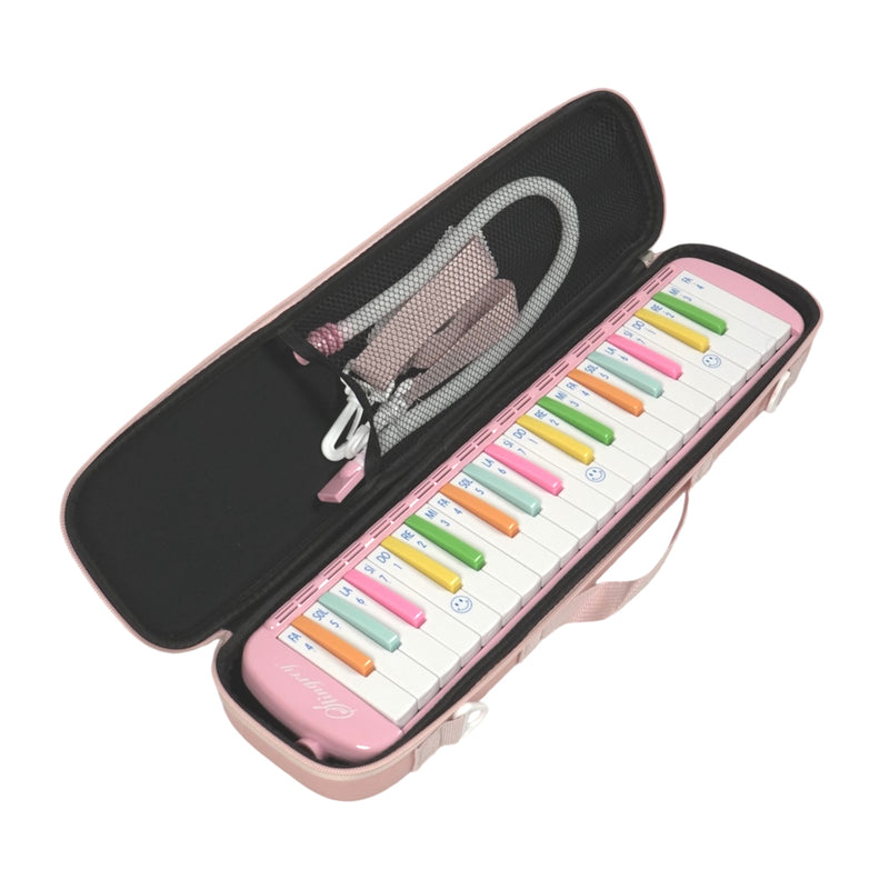 Melódica 37 Teclas Stingrey De Colores Con Estuche Ilustrado Y Accesorios