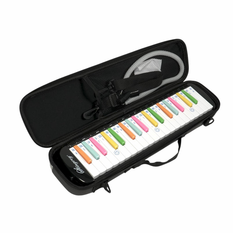Melódica 37 Teclas Stingrey De Colores Con Estuche Ilustrado Y Accesorios