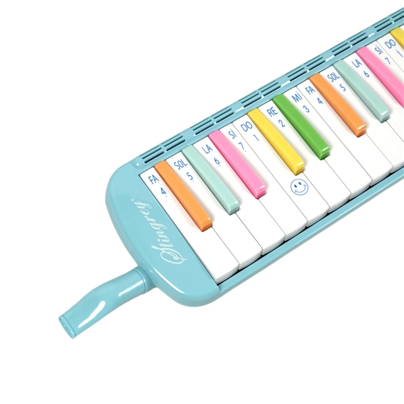 Melódica 37 Teclas Stingrey De Colores Con Estuche Ilustrado Y Accesorios