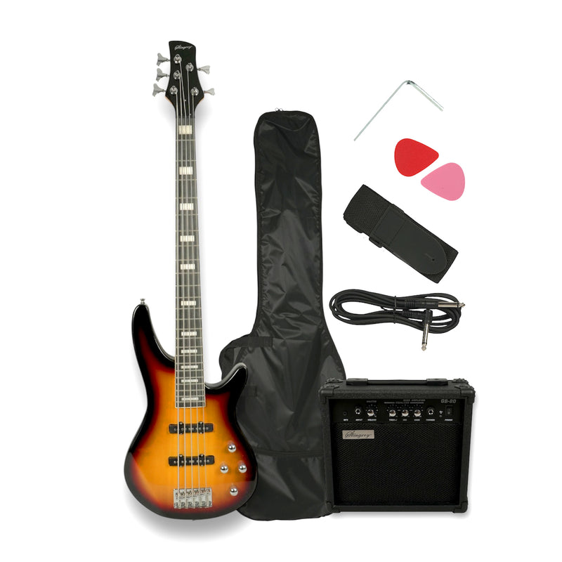 Combo De Bajo Eléctrico 5 Cuerdas Stingrey Con Amplificador De 20w