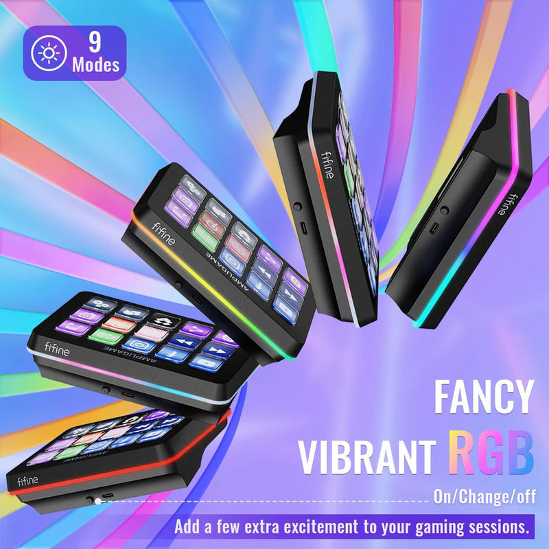 Controlador Streamdeck / Teclado Fifine AmpliGame de Transmisión Con 15 Teclas