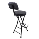 Silla / Taburete Para Guitarrista Multifuncional con Espaldar, Reposapiés y Soporte