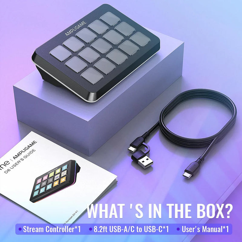 Controlador Streamdeck / Teclado Fifine AmpliGame de Transmisión Con 15 Teclas