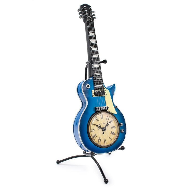 Reloj Decorativo En Forma De Guitarra LP Azul 2-02