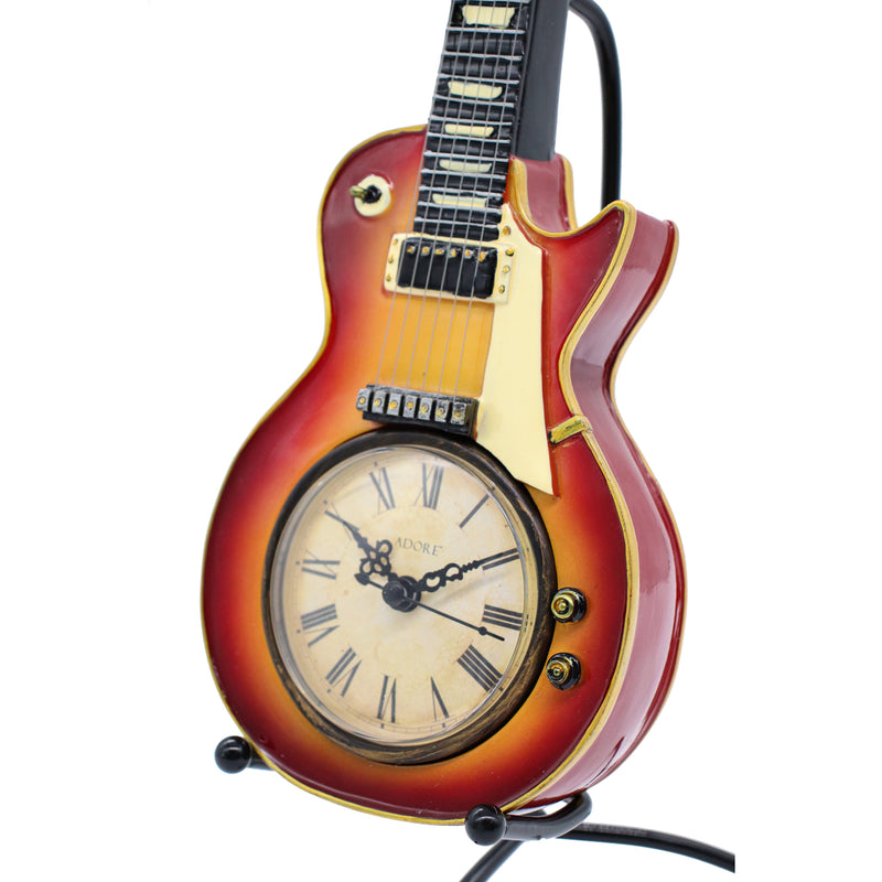 Reloj Decorativo Con Forma De Guitarra LP Roja 2-01