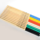 Baquetas Antideslizantes 5A-7A En Punta De Madera y Múltiples Colores