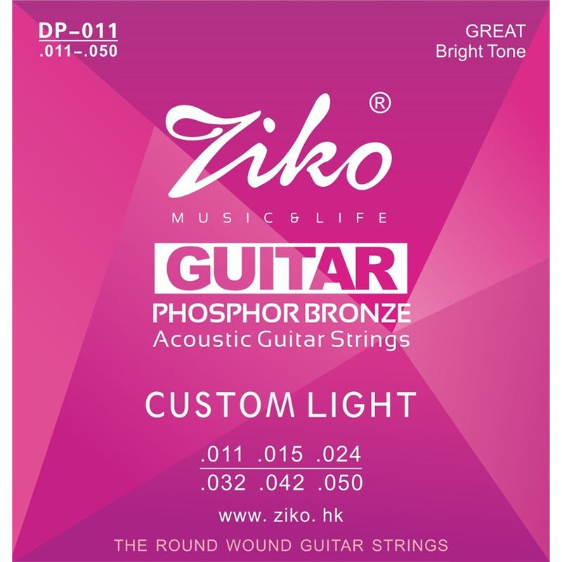 Encordado Para Guitarra Electroacústica Ziko Cobre DP-011