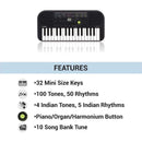 Teclado Casio Sa-47 32 Teclas Tamaño Mini Con Adaptador