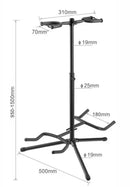 Base / Soporte Doble Para Guitarra Tipo Cuello De Ganso