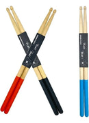 Baquetas Antideslizantes 5A-7A En Punta De Madera y Múltiples Colores