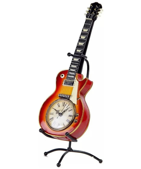 Reloj Decorativo Con Forma De Guitarra LP Roja 2-01